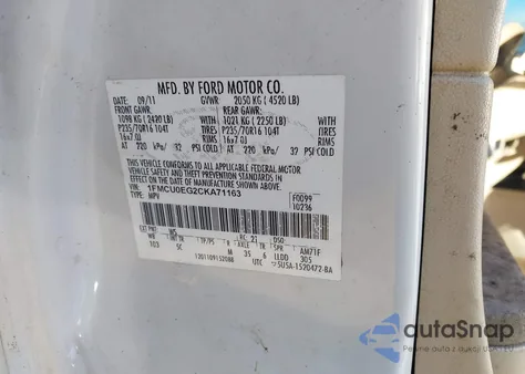 2012 Ford Escape Limited из США, поврежденный, VIN 1FMCU0EG2CKA71163